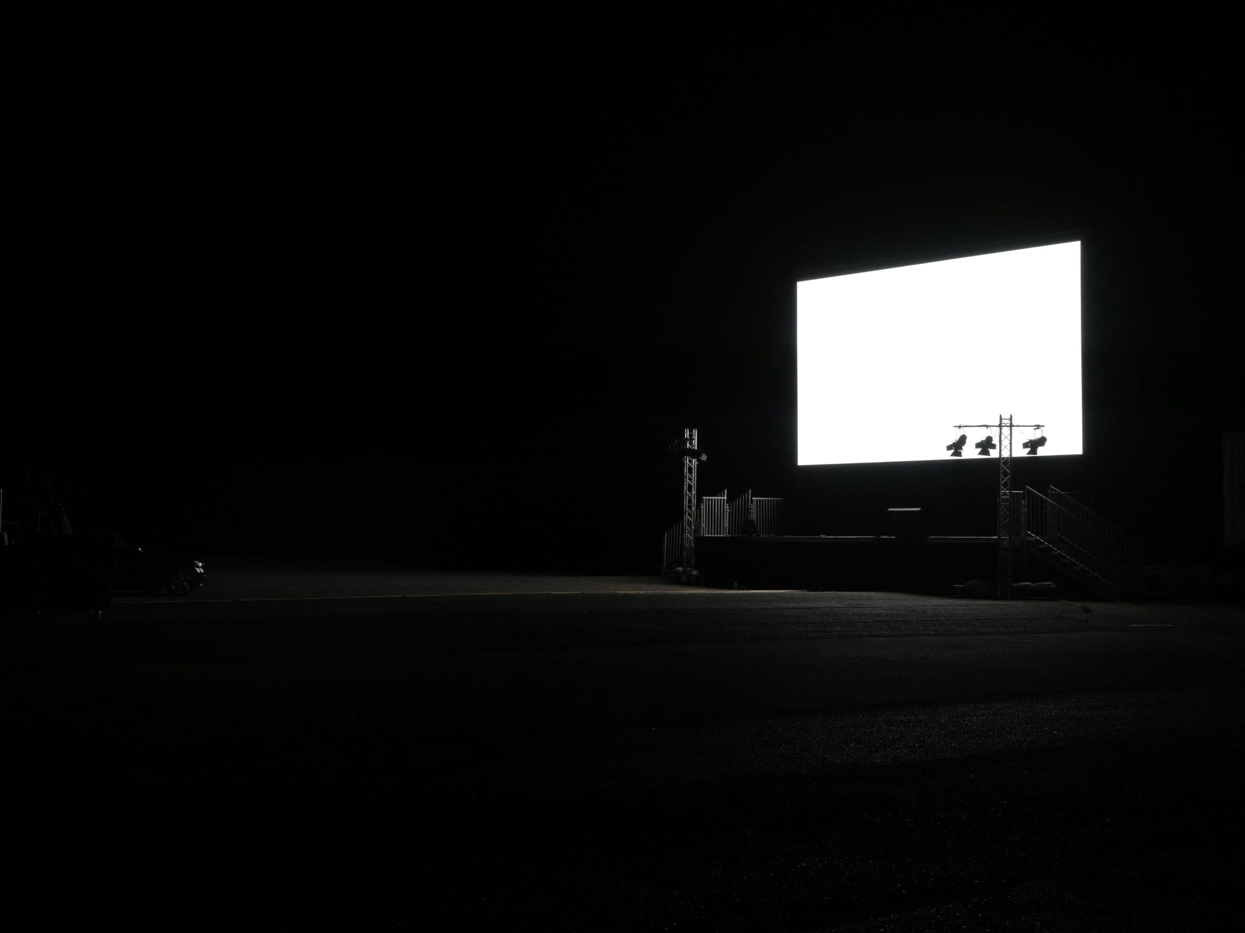 Digital advertising screen at night